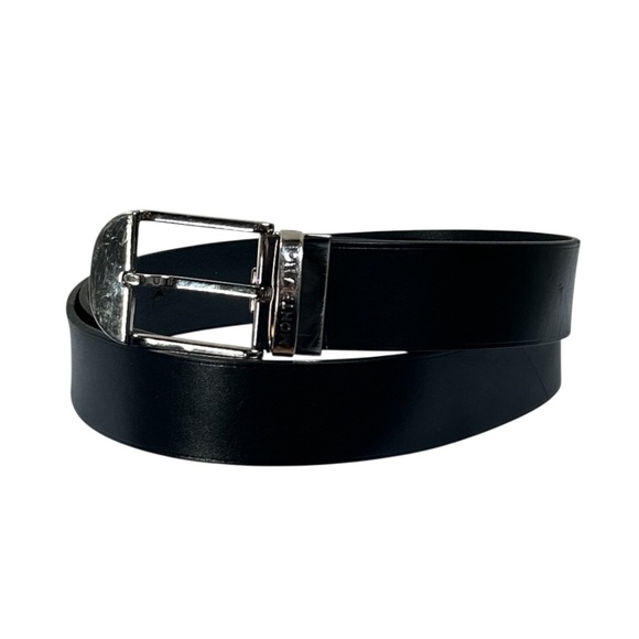 Montblanc Other - Montblanc Black Thick Leather Classic Pin Reversible Buckle Belt 44"
